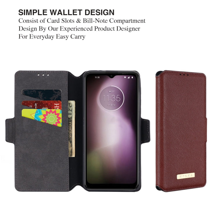 For Motorola Moto G30 / G10 MUXMA MX115 Cross Texture Oil Edge Flip Leather Phone Case