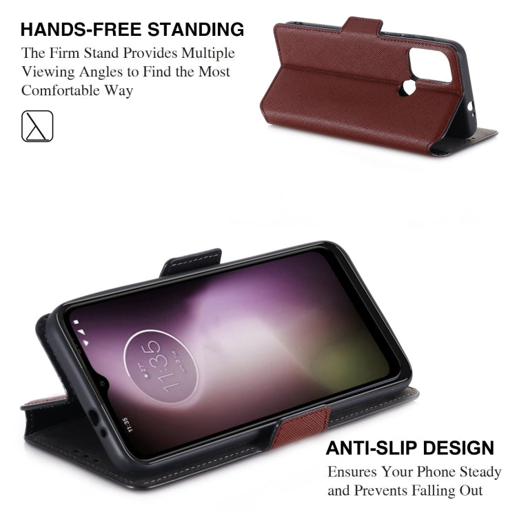 For Motorola Moto G30 / G10 MUXMA MX115 Cross Texture Oil Edge Flip Leather Phone Case
