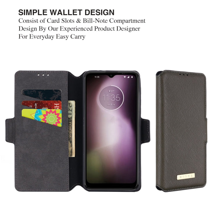 For Motorola Moto G30 / G10 MUXMA MX115 Cross Texture Oil Edge Flip Leather Phone Case