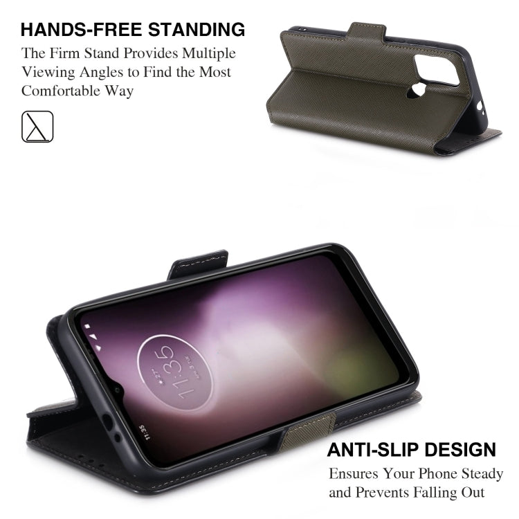 For Motorola Moto G30 / G10 MUXMA MX115 Cross Texture Oil Edge Flip Leather Phone Case