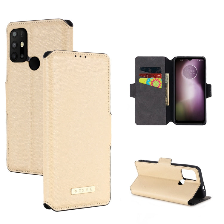 For Motorola Moto G30 / G10 MUXMA MX115 Cross Texture Oil Edge Flip Leather Phone Case