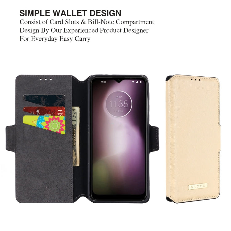 For Motorola Moto G30 / G10 MUXMA MX115 Cross Texture Oil Edge Flip Leather Phone Case