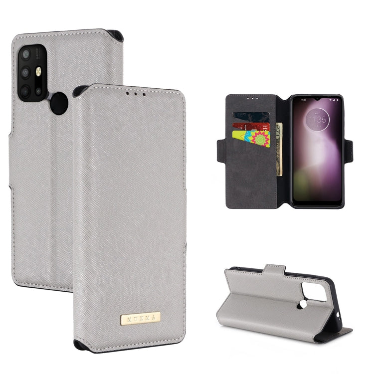 For Motorola Moto G30 / G10 MUXMA MX115 Cross Texture Oil Edge Flip Leather Phone Case