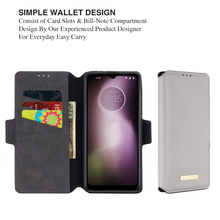 For Motorola Moto G30 / G10 MUXMA MX115 Cross Texture Oil Edge Flip Leather Phone Case
