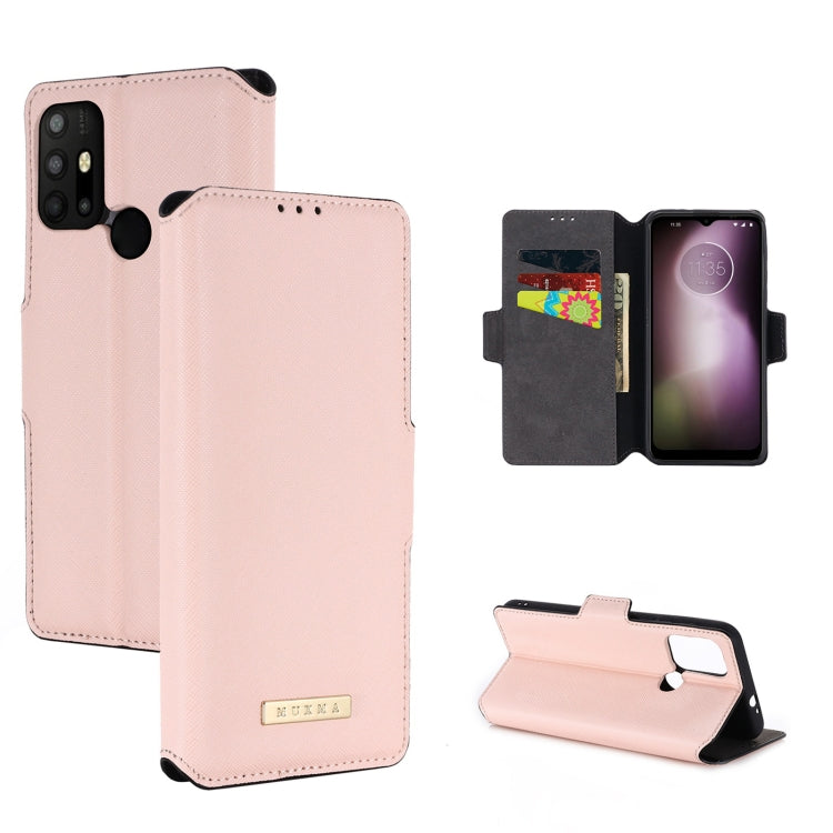 For Motorola Moto G30 / G10 MUXMA MX115 Cross Texture Oil Edge Flip Leather Phone Case