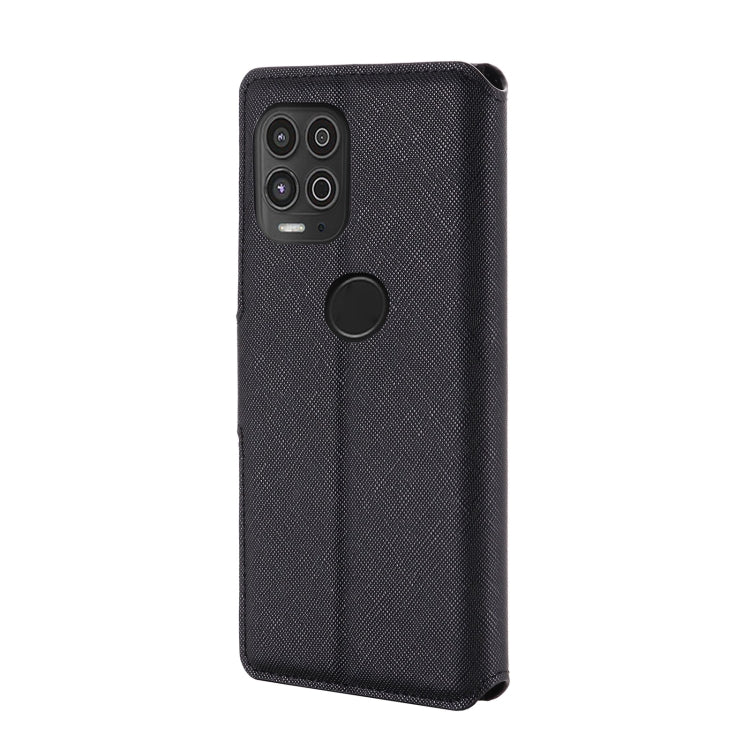 For Motorola Moto G100 MUXMA MX115 Cross Texture Oil Edge Flip Leather Phone Case