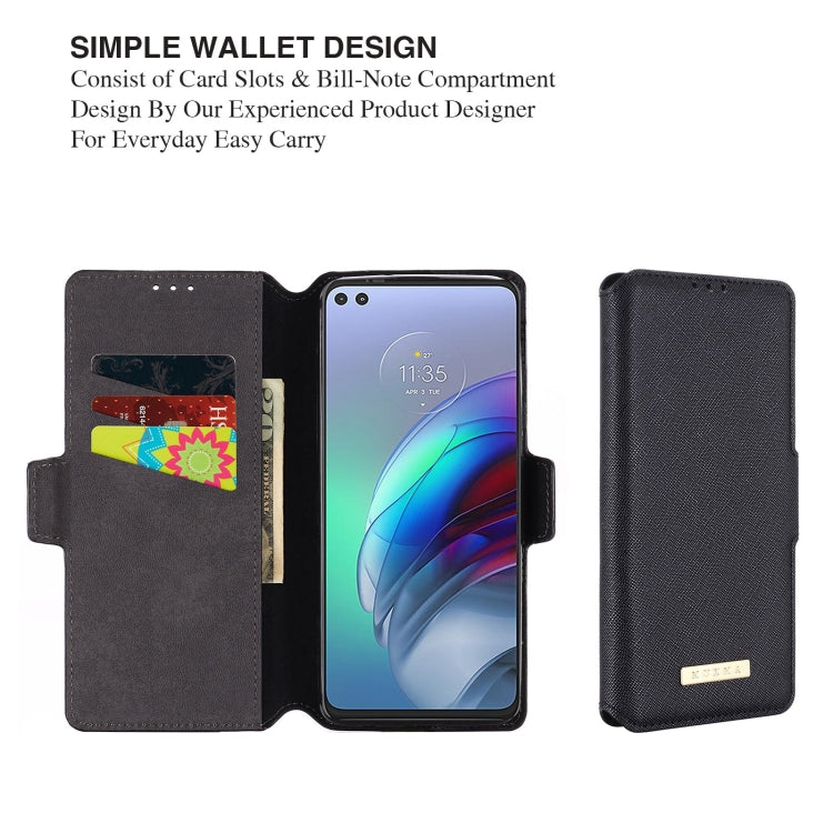 For Motorola Moto G100 MUXMA MX115 Cross Texture Oil Edge Flip Leather Phone Case