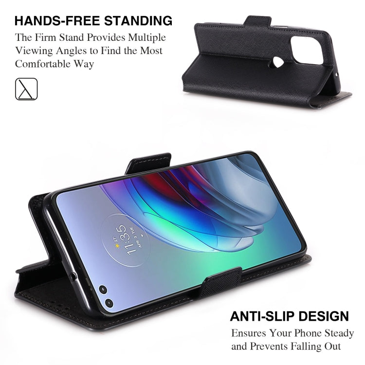 For Motorola Moto G100 MUXMA MX115 Cross Texture Oil Edge Flip Leather Phone Case
