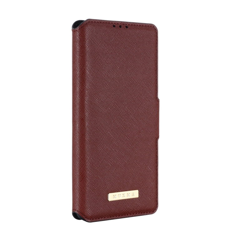 For Motorola Moto G100 MUXMA MX115 Cross Texture Oil Edge Flip Leather Phone Case