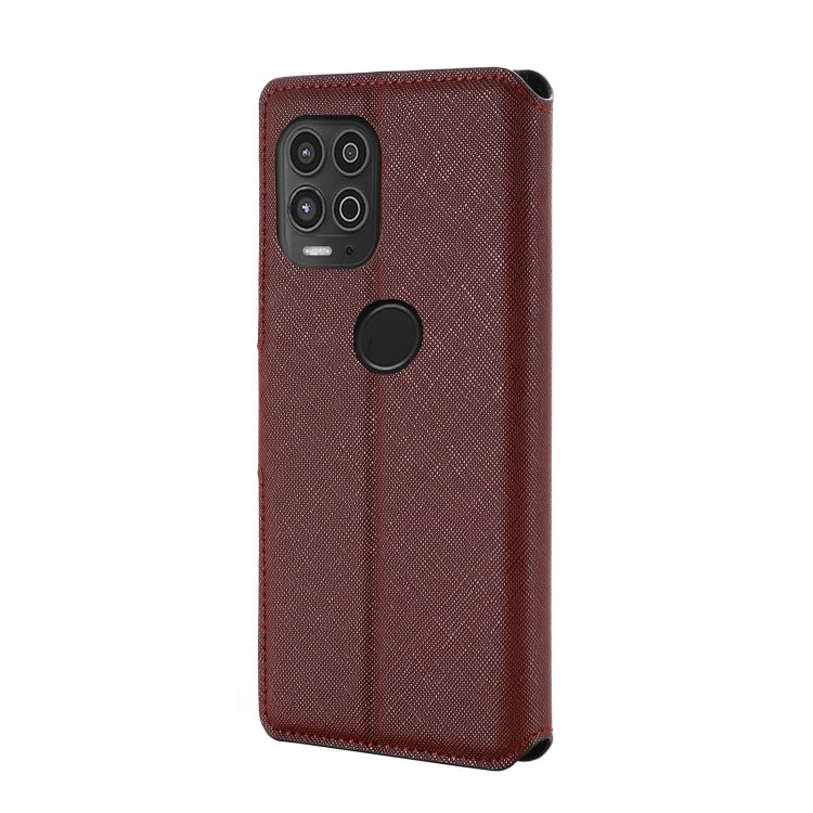 For Motorola Moto G100 MUXMA MX115 Cross Texture Oil Edge Flip Leather Phone Case