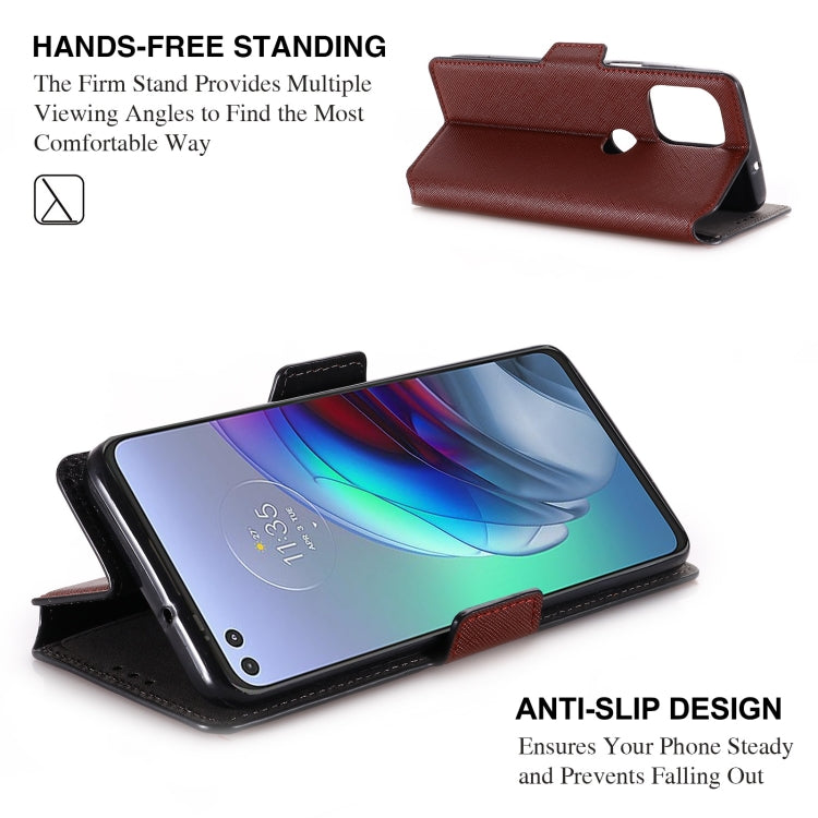 For Motorola Moto G100 MUXMA MX115 Cross Texture Oil Edge Flip Leather Phone Case