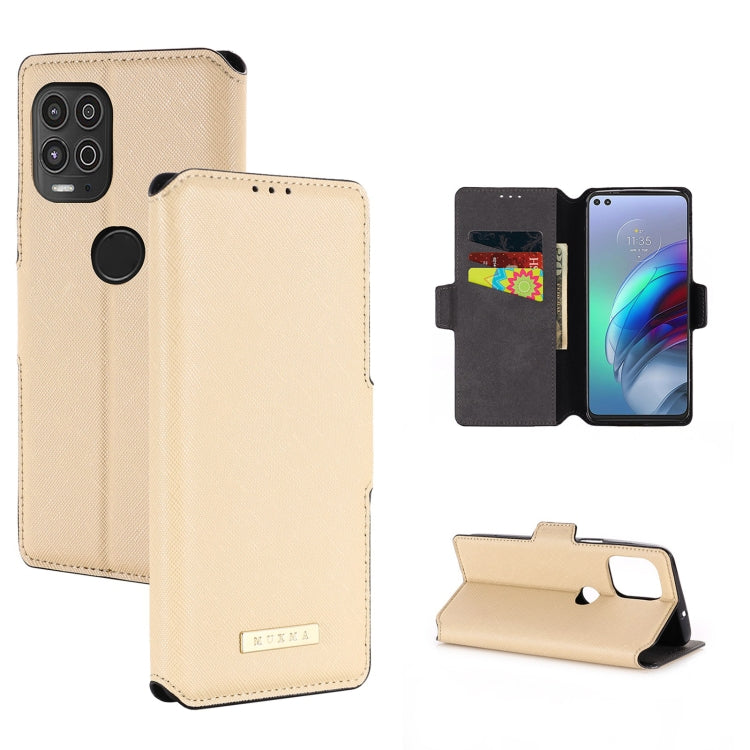 For Motorola Moto G100 MUXMA MX115 Cross Texture Oil Edge Flip Leather Phone Case