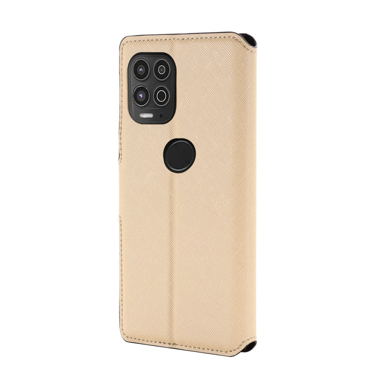 For Motorola Moto G100 MUXMA MX115 Cross Texture Oil Edge Flip Leather Phone Case