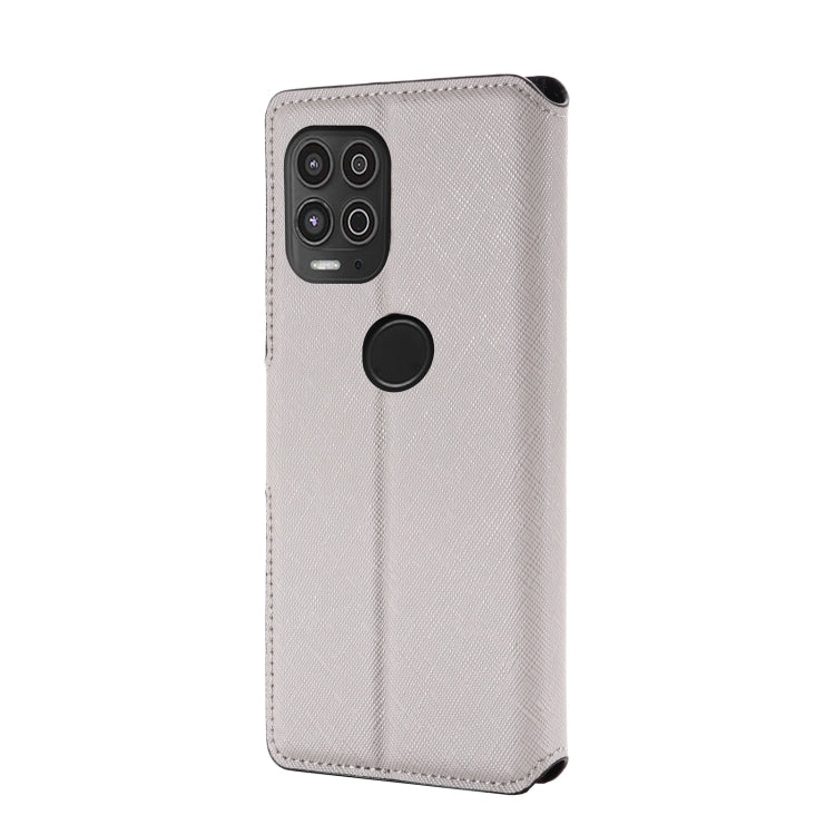 For Motorola Moto G100 MUXMA MX115 Cross Texture Oil Edge Flip Leather Phone Case