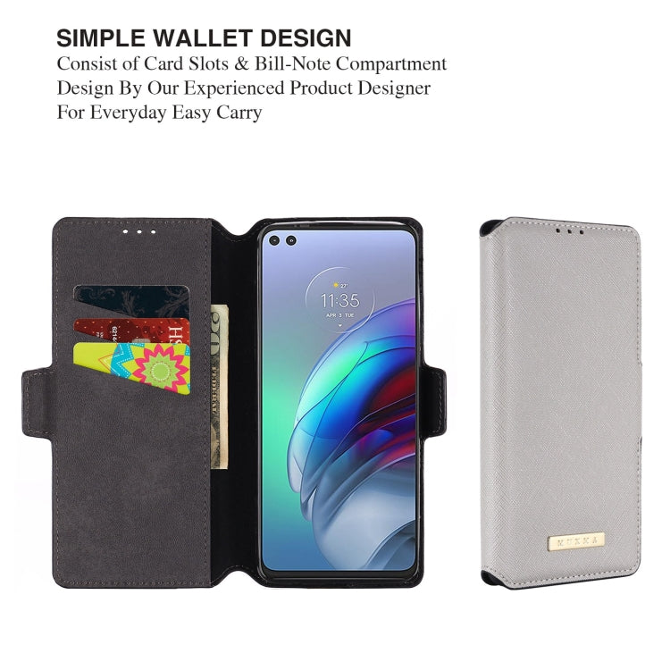 For Motorola Moto G100 MUXMA MX115 Cross Texture Oil Edge Flip Leather Phone Case