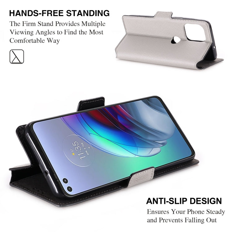 For Motorola Moto G100 MUXMA MX115 Cross Texture Oil Edge Flip Leather Phone Case