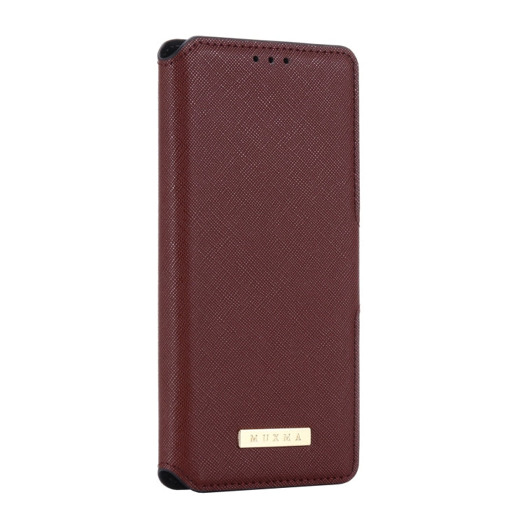 For Sony Xperia 5 II MUXMA MX115 Cross Texture Oil Edge Flip Leather Phone Case