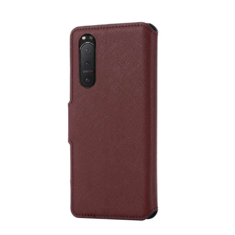 For Sony Xperia 5 II MUXMA MX115 Cross Texture Oil Edge Flip Leather Phone Case