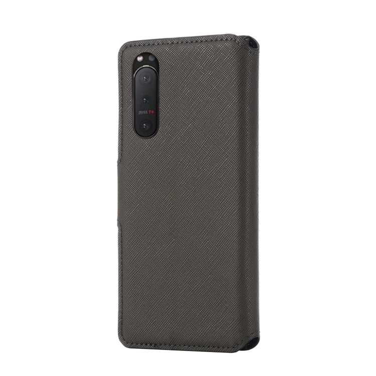 For Sony Xperia 5 II MUXMA MX115 Cross Texture Oil Edge Flip Leather Phone Case