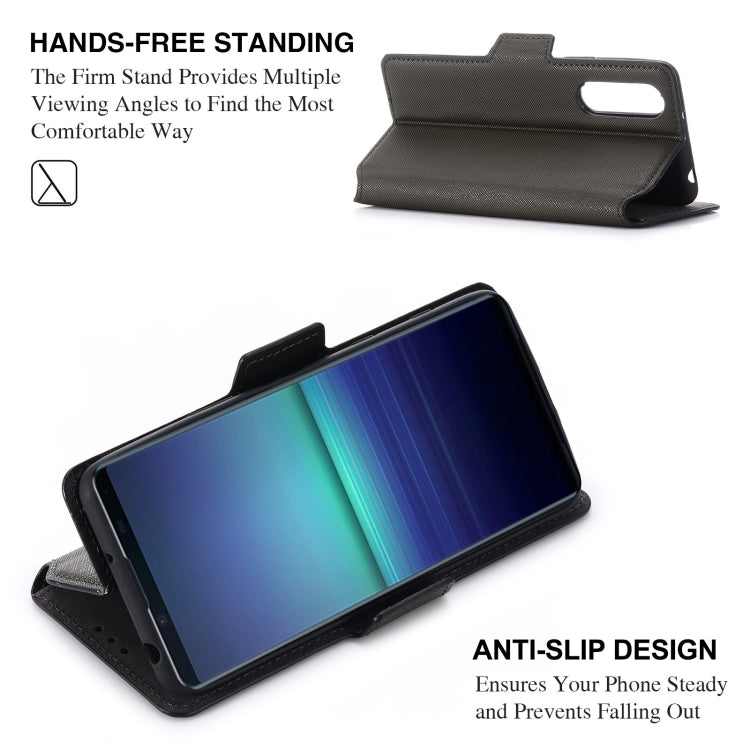 For Sony Xperia 5 II MUXMA MX115 Cross Texture Oil Edge Flip Leather Phone Case