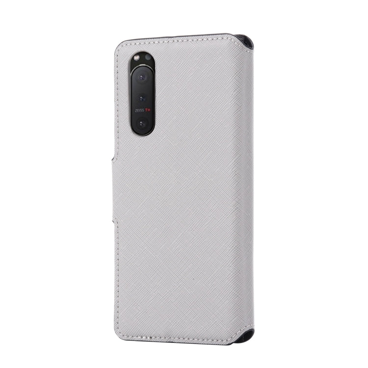 For Sony Xperia 5 II MUXMA MX115 Cross Texture Oil Edge Flip Leather Phone Case