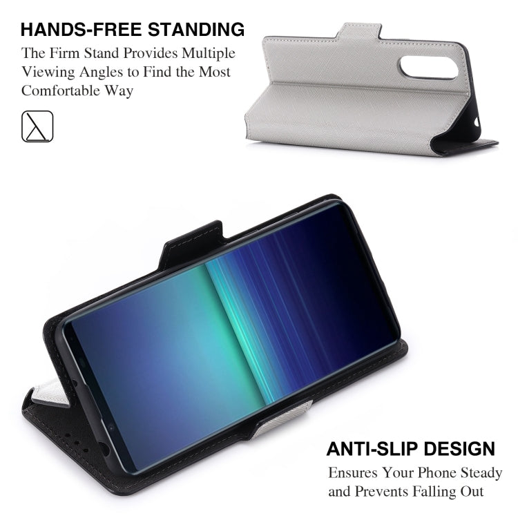 For Sony Xperia 5 II MUXMA MX115 Cross Texture Oil Edge Flip Leather Phone Case