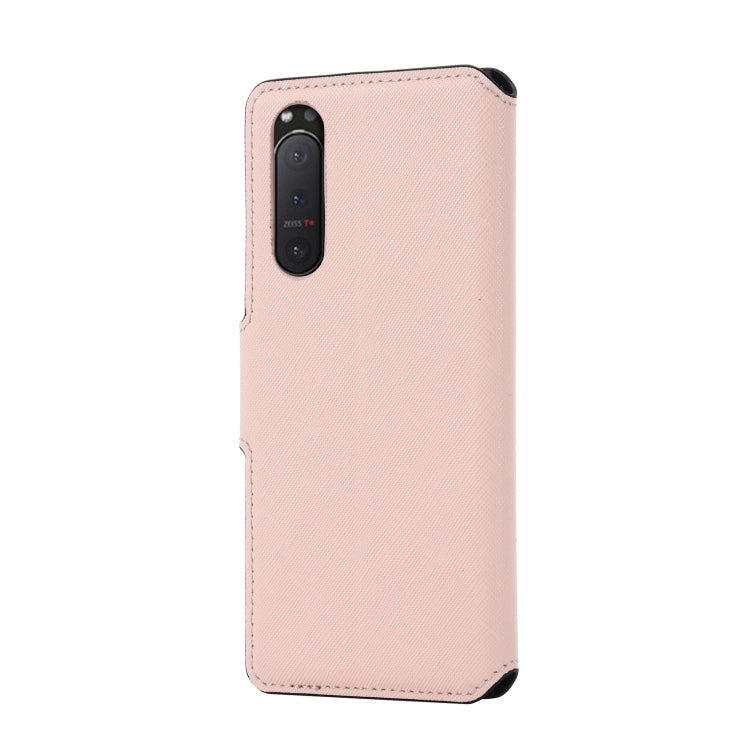 For Sony Xperia 5 II MUXMA MX115 Cross Texture Oil Edge Flip Leather Phone Case