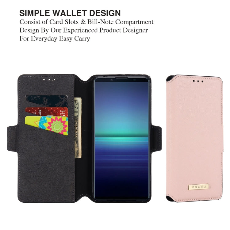 For Sony Xperia 5 II MUXMA MX115 Cross Texture Oil Edge Flip Leather Phone Case