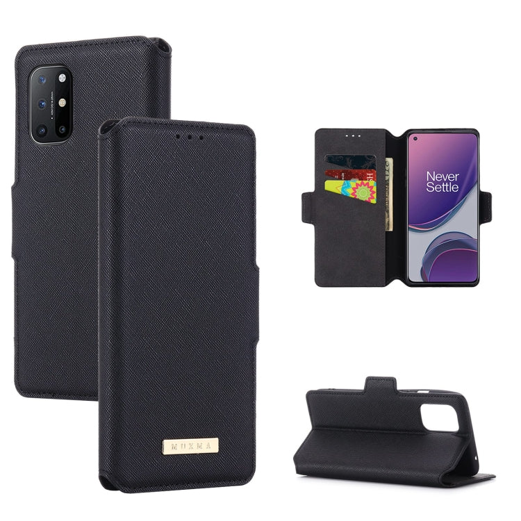For OnePlus 8T MUXMA MX115 Cross Texture Oil Edge Flip Leather Phone Case