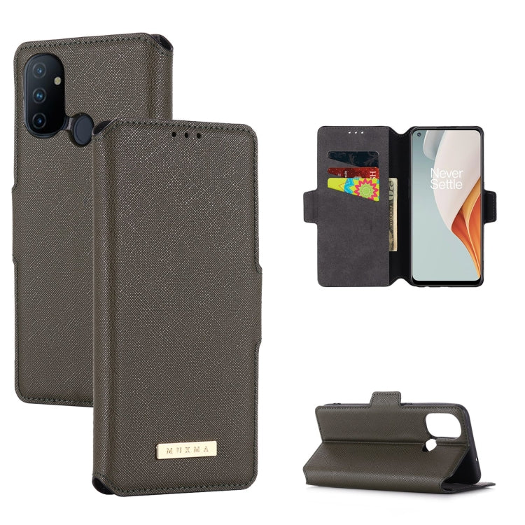 For OnePlus 8T MUXMA MX115 Cross Texture Oil Edge Flip Leather Phone Case