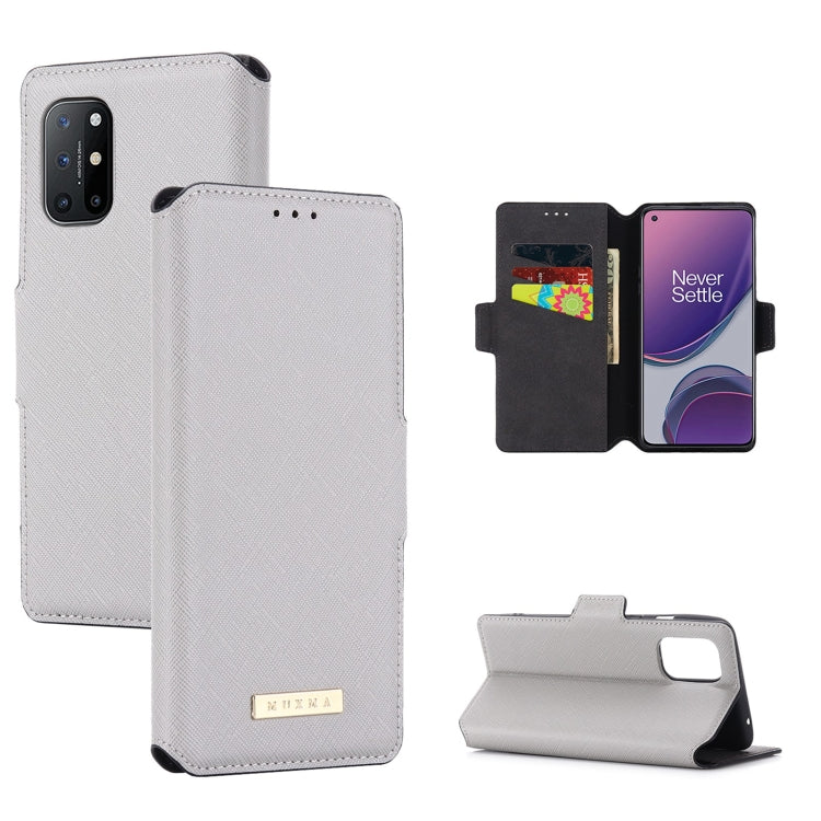 For OnePlus 8T MUXMA MX115 Cross Texture Oil Edge Flip Leather Phone Case