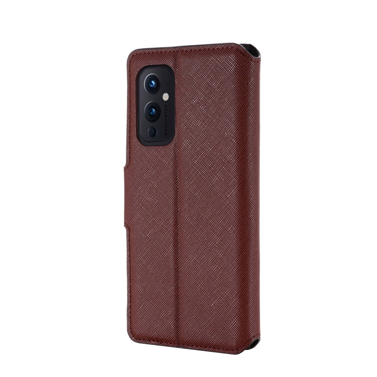 For OnePlus 9 MUXMA MX115 Cross Texture Oil Edge Flip Leather Phone Case