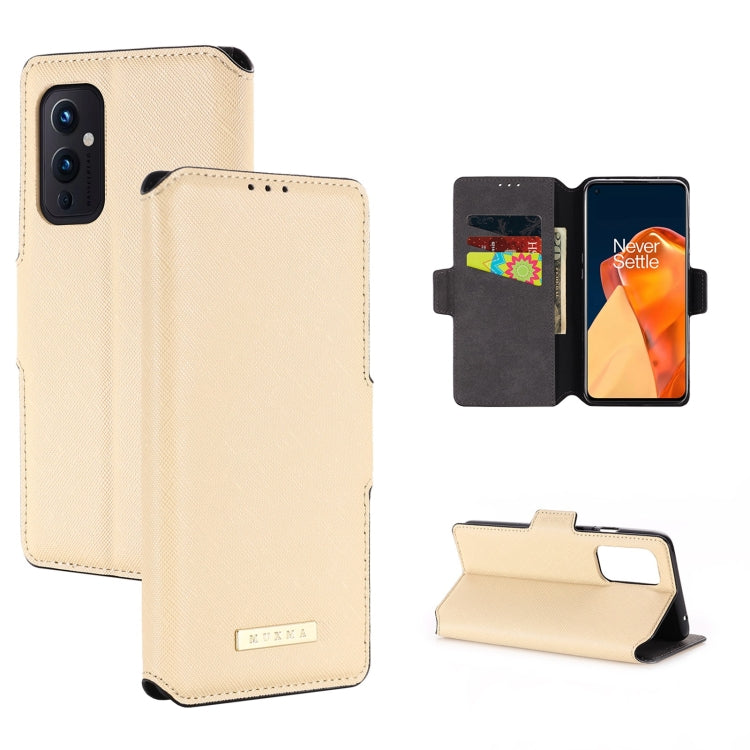 For OnePlus 9 MUXMA MX115 Cross Texture Oil Edge Flip Leather Phone Case