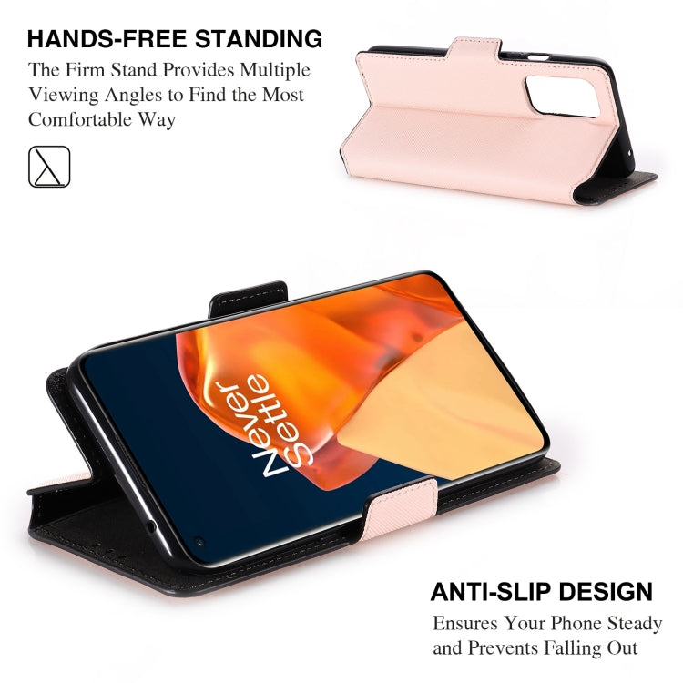 For OnePlus 9 MUXMA MX115 Cross Texture Oil Edge Flip Leather Phone Case