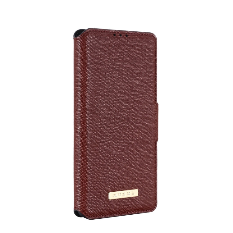 For OnePlus 9 Pro MUXMA MX115 Cross Texture Oil Edge Flip Leather Phone Case