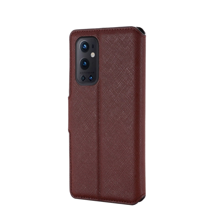 For OnePlus 9 Pro MUXMA MX115 Cross Texture Oil Edge Flip Leather Phone Case