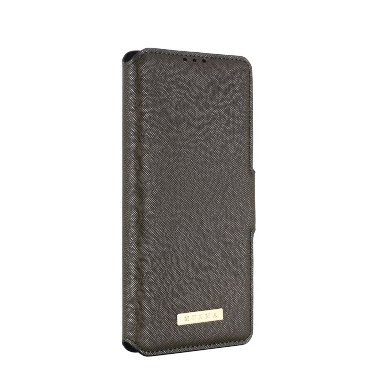 For OnePlus 9 Pro MUXMA MX115 Cross Texture Oil Edge Flip Leather Phone Case