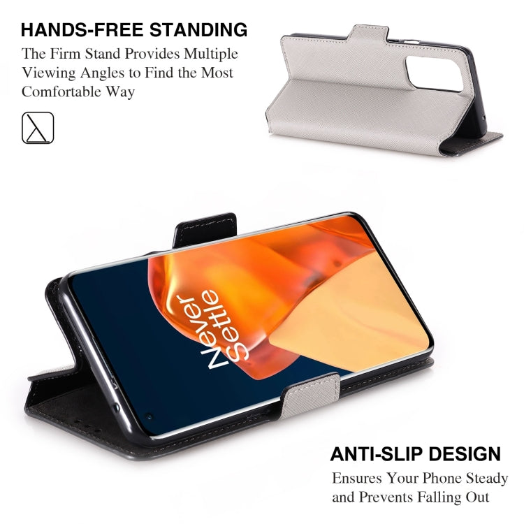 For OnePlus 9 Pro MUXMA MX115 Cross Texture Oil Edge Flip Leather Phone Case