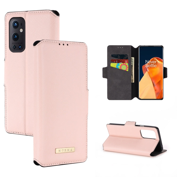For OnePlus 9 Pro MUXMA MX115 Cross Texture Oil Edge Flip Leather Phone Case