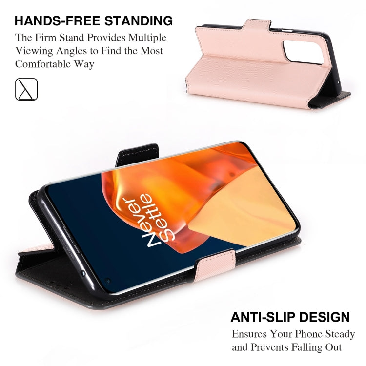 For OnePlus 9 Pro MUXMA MX115 Cross Texture Oil Edge Flip Leather Phone Case