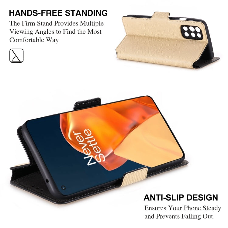 For OnePlus 9R MUXMA MX115 Cross Texture Oil Edge Flip Leather Phone Case