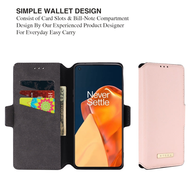 For OnePlus 9R MUXMA MX115 Cross Texture Oil Edge Flip Leather Phone Case