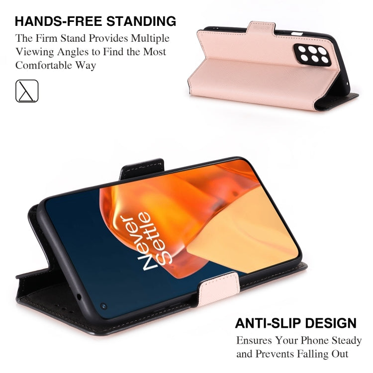 For OnePlus 9R MUXMA MX115 Cross Texture Oil Edge Flip Leather Phone Case