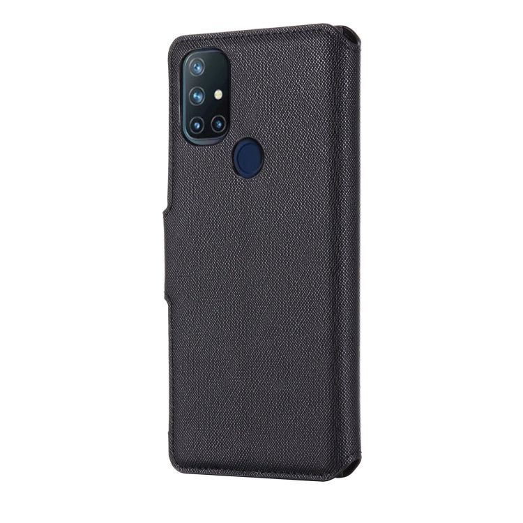 For OnePlus Nord N10 MUXMA MX115 Cross Texture Oil Edge Flip Leather Phone Case