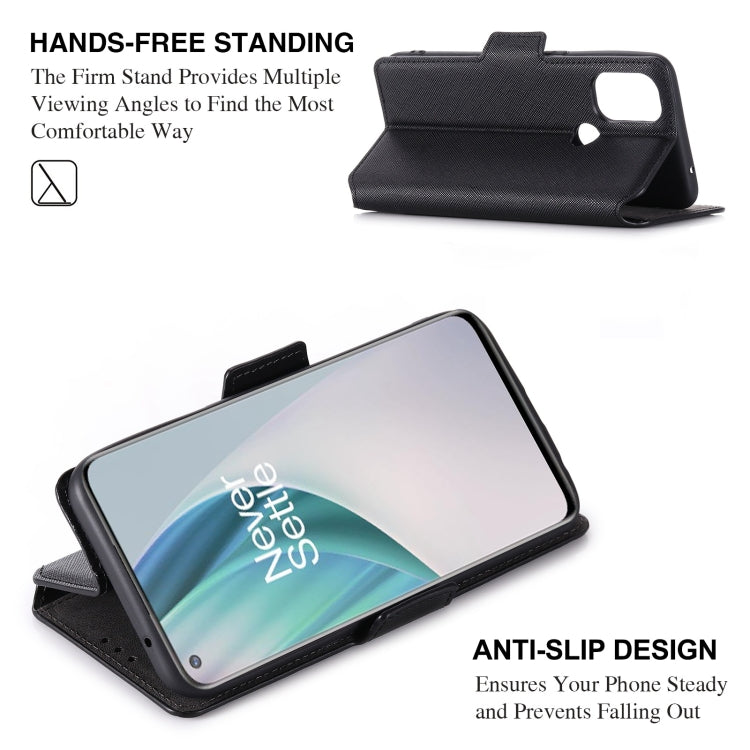 For OnePlus Nord N10 MUXMA MX115 Cross Texture Oil Edge Flip Leather Phone Case