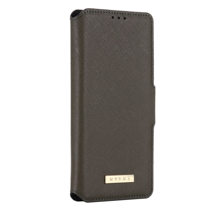 For OnePlus Nord N10 MUXMA MX115 Cross Texture Oil Edge Flip Leather Phone Case