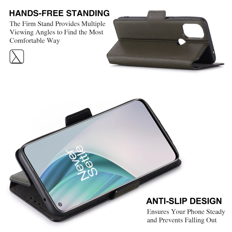 For OnePlus Nord N10 MUXMA MX115 Cross Texture Oil Edge Flip Leather Phone Case