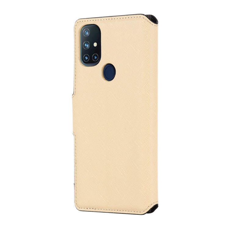 For OnePlus Nord N10 MUXMA MX115 Cross Texture Oil Edge Flip Leather Phone Case