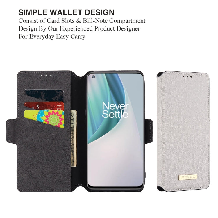 For OnePlus Nord N10 MUXMA MX115 Cross Texture Oil Edge Flip Leather Phone Case