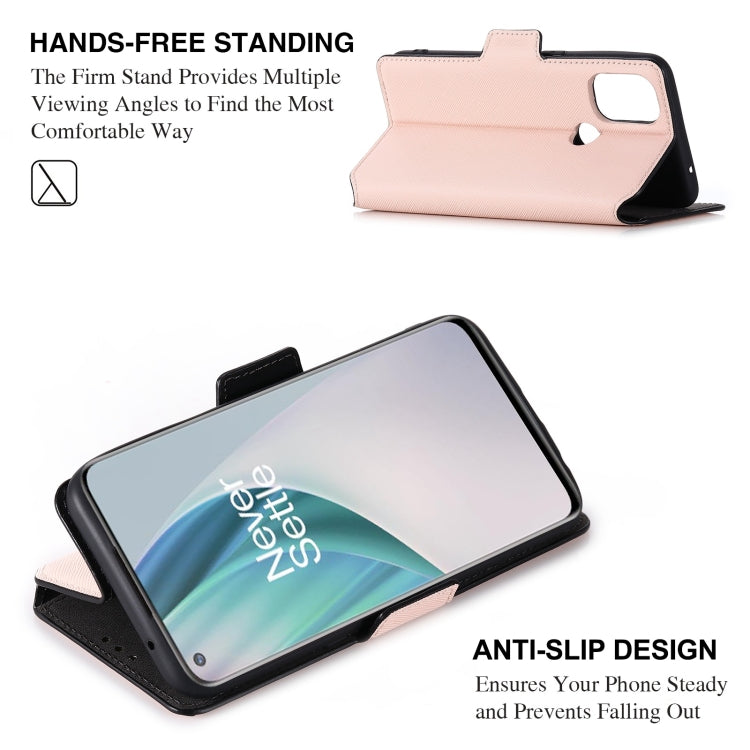For OnePlus Nord N10 MUXMA MX115 Cross Texture Oil Edge Flip Leather Phone Case